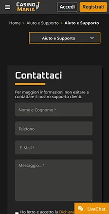 casinomania assistenza clienti