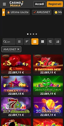 casinomania esperienza mobile